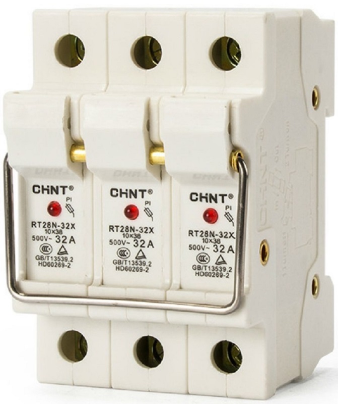 Держатель плавких вставок с индикацией CHINT 3п RT28N-32X 10х38мм фото Держатель плавких вставок с индикацией CHINT 3п RT28N-32X 10х38мм картинка